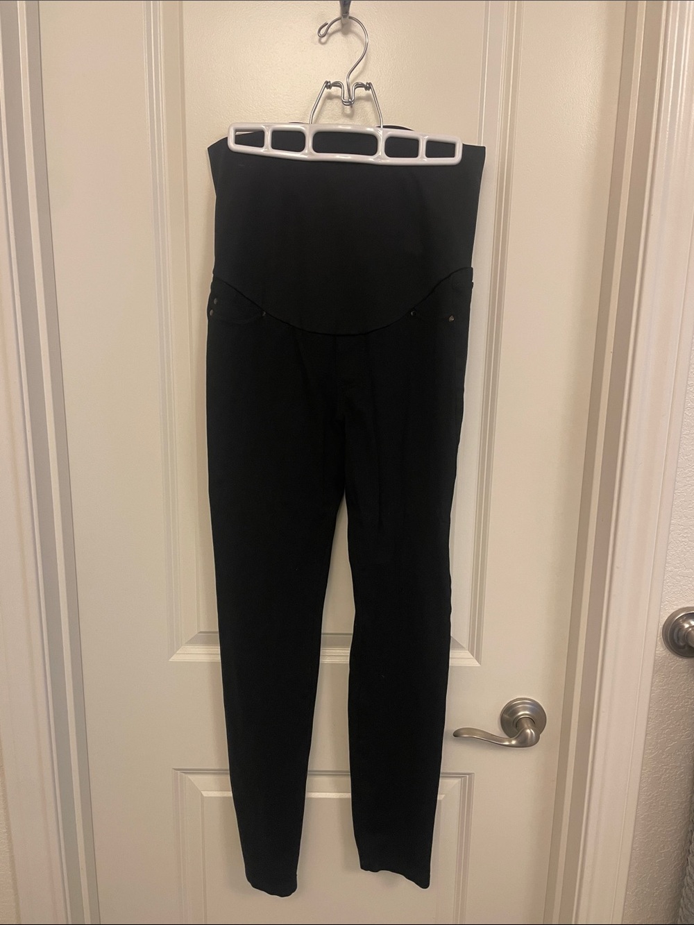 Liverpool Black Straight Leg Maternity Pants with Full Panel
